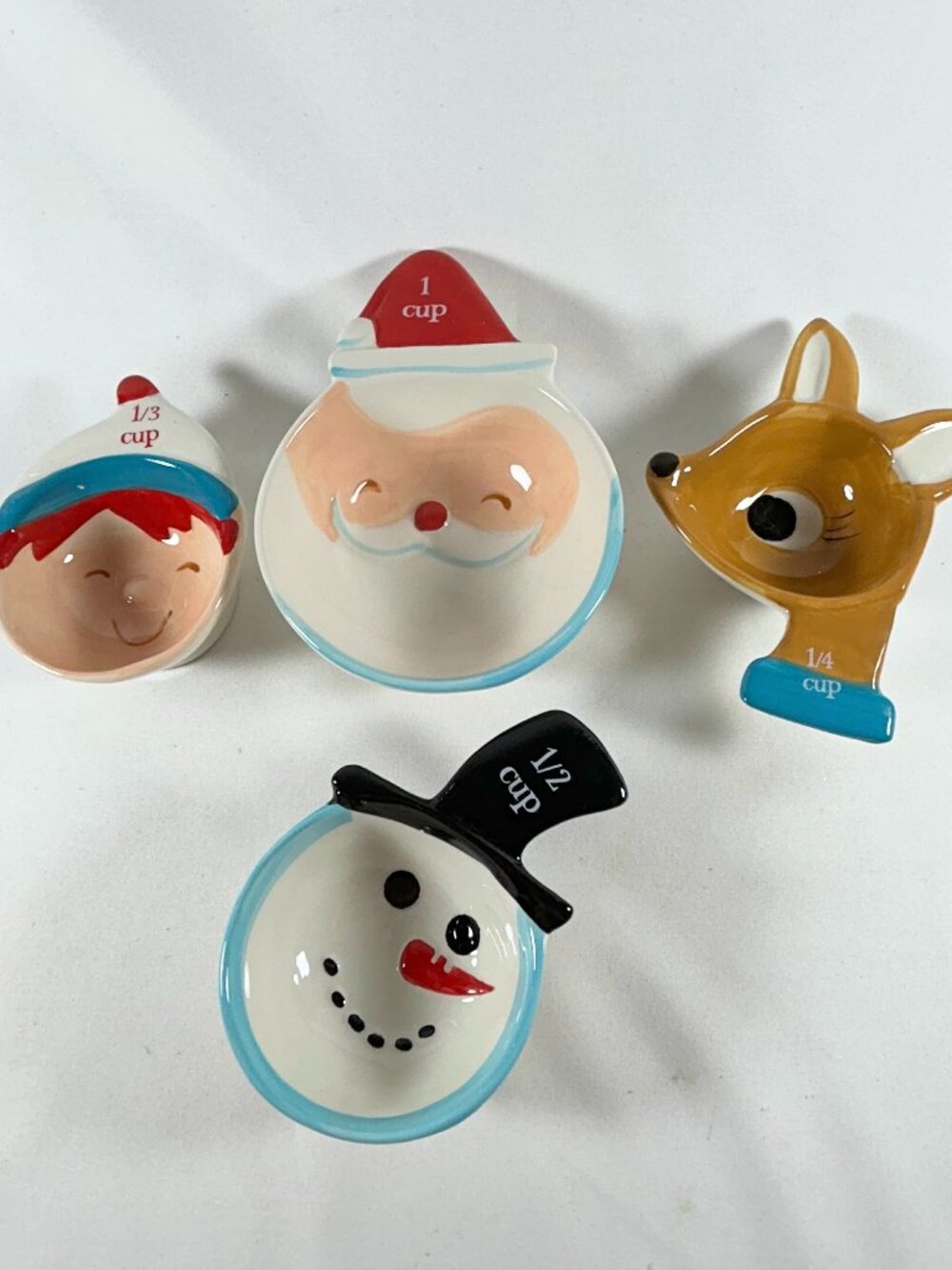 Measuring Cups, Set Of Four Ceramic  in a “Christmas” Theme